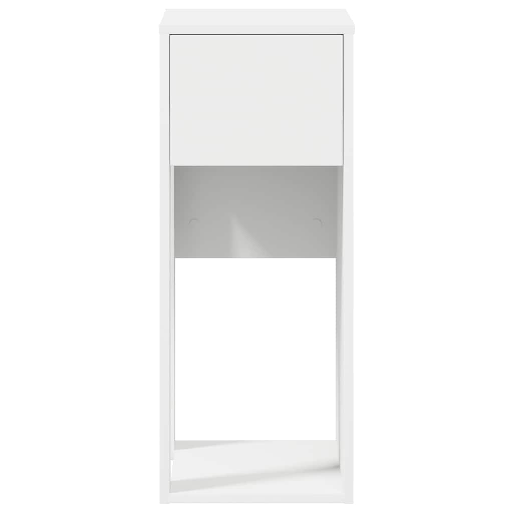 vidaXL Computer Tower Stand with Drawer White 30x44x74 cm