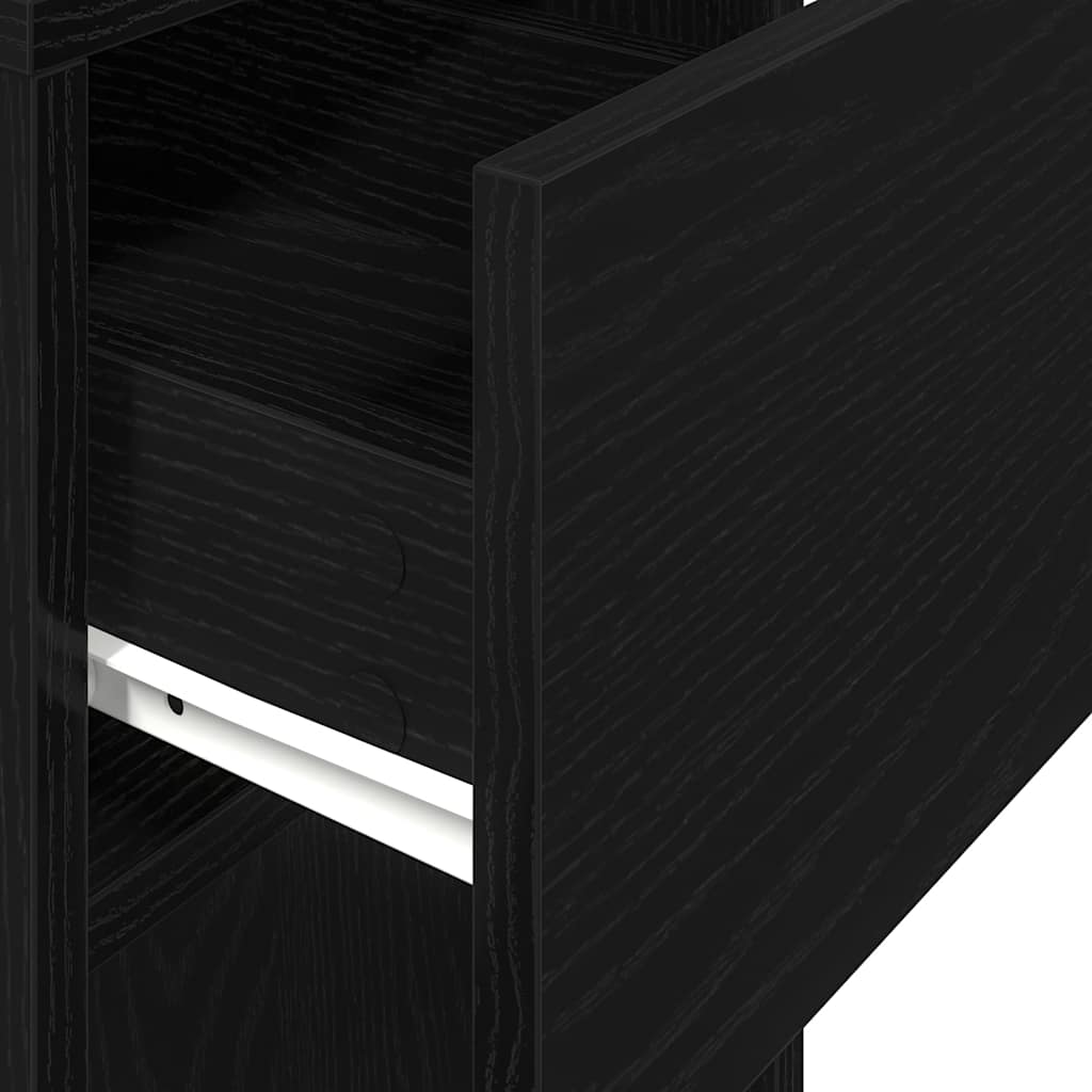 vidaXL Computer Tower Stand with Drawer Black 30x44x74 cm