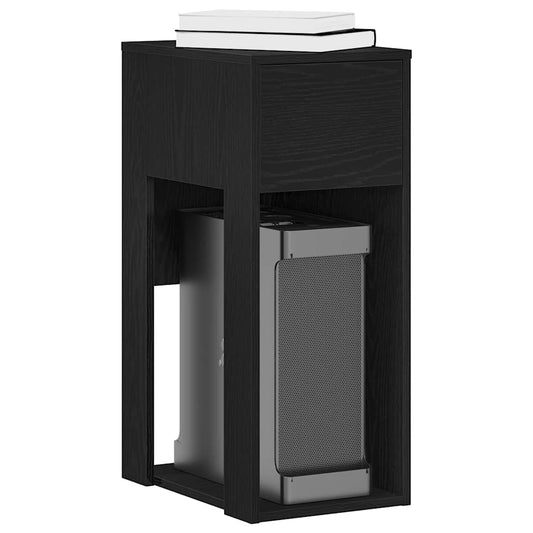 vidaXL Computer Tower Stand with Drawer Black 30x44x74 cm