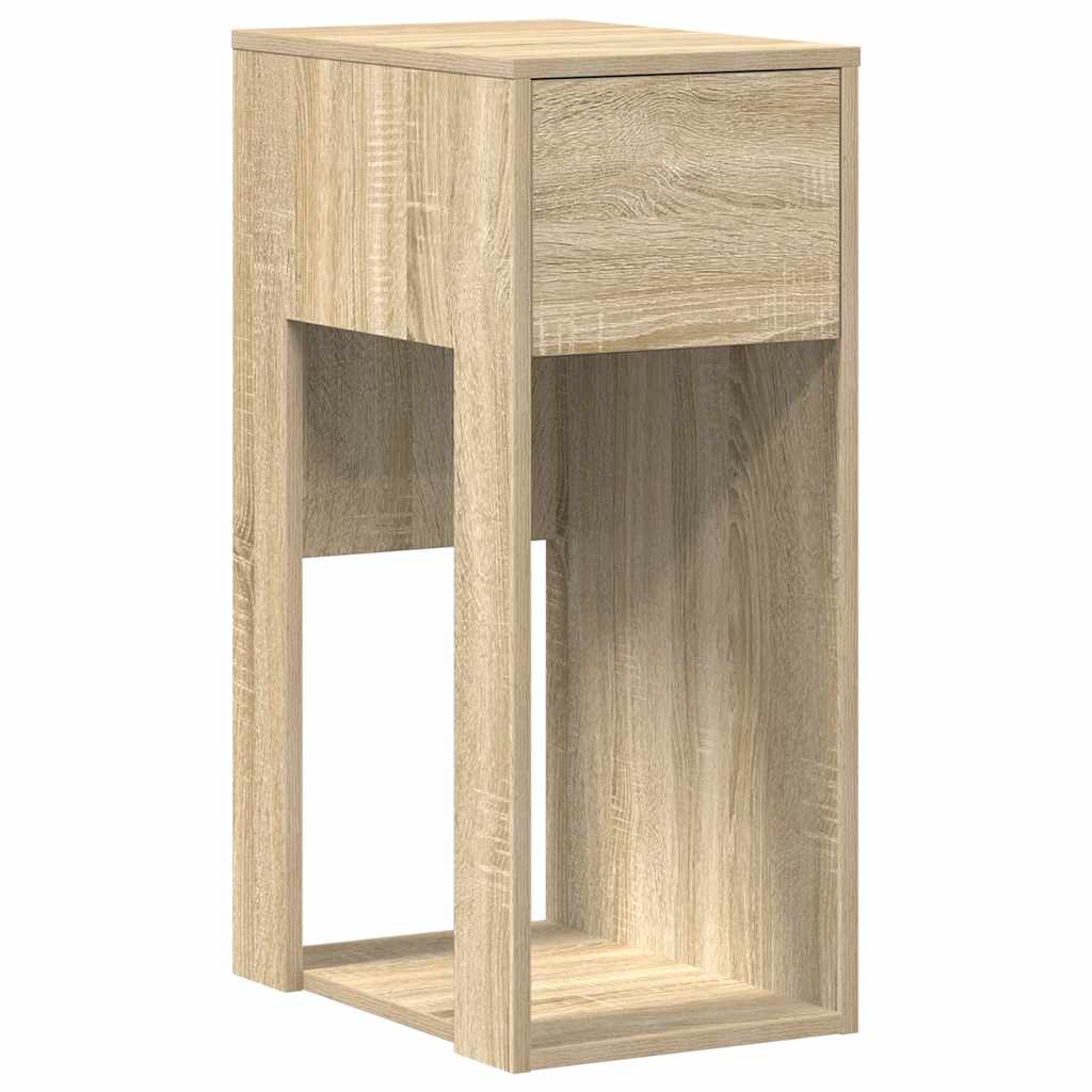 vidaXL Computer Tower Stand with Drawer Sonoma Oak 30x44x74 cm