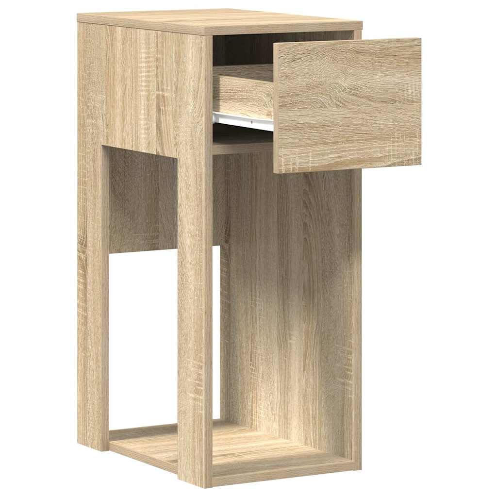 vidaXL Computer Tower Stand with Drawer Sonoma Oak 30x44x74 cm