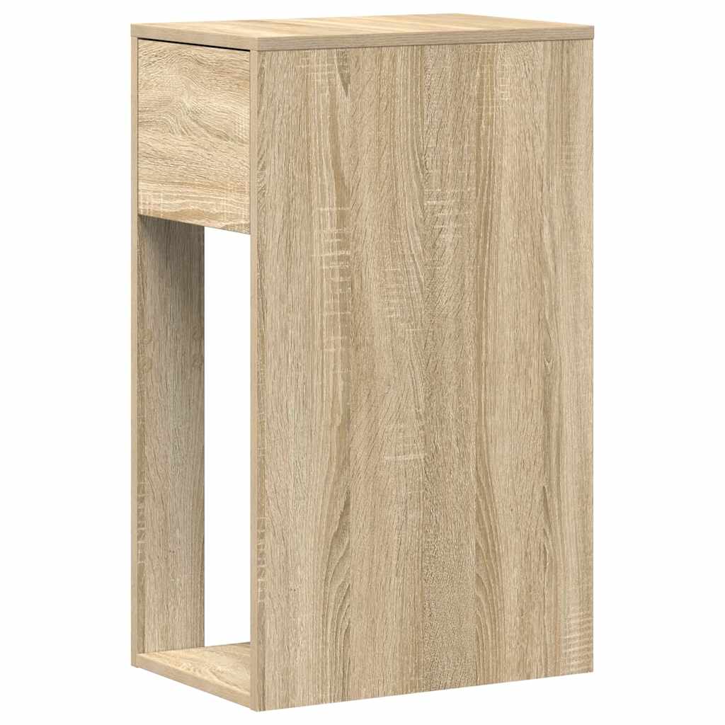 vidaXL Computer Tower Stand with Drawer Sonoma Oak 30x44x74 cm