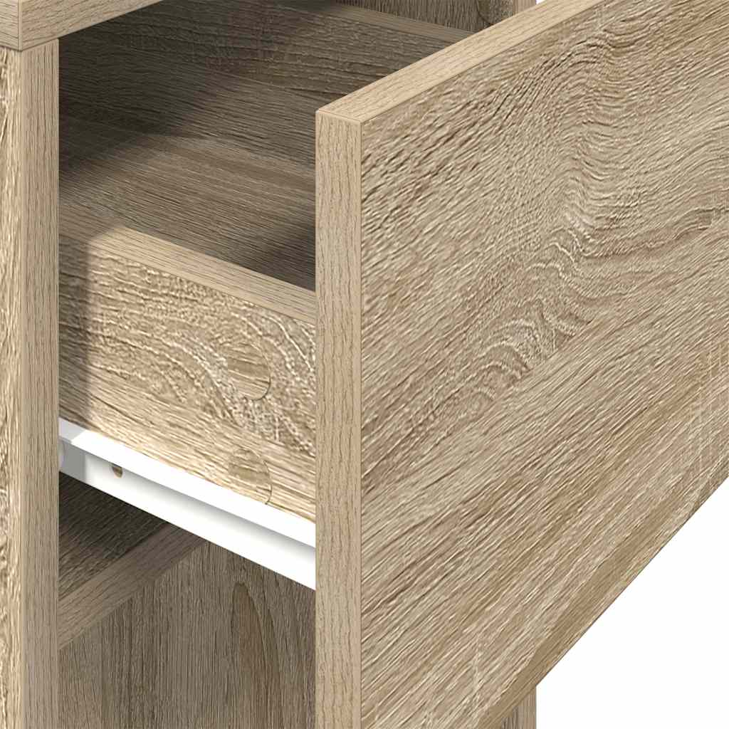 vidaXL Computer Tower Stand with Drawer Sonoma Oak 30x44x74 cm