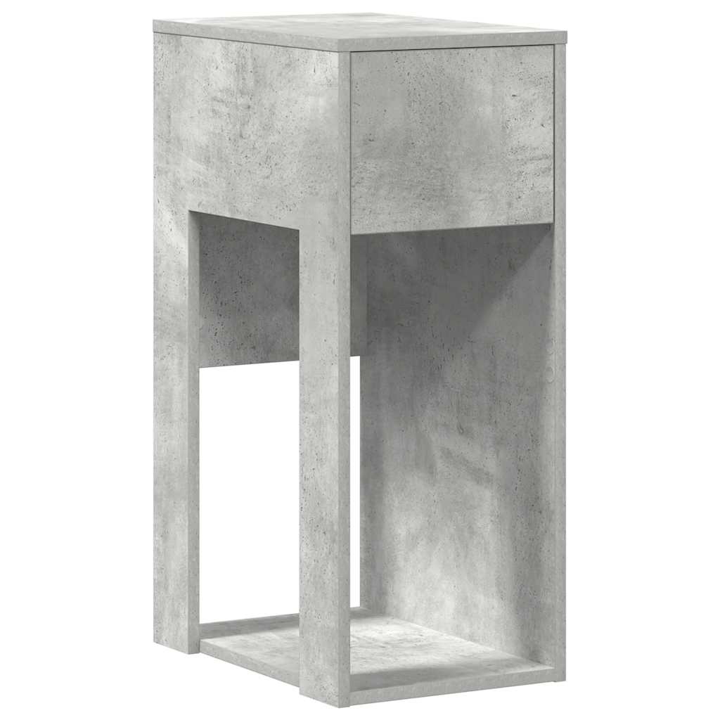 vidaXL Computer Tower Stand with Drawer Concrete Grey 30x44x74 cm