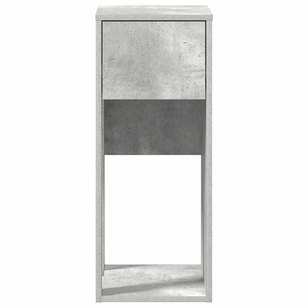 vidaXL Computer Tower Stand with Drawer Concrete Grey 30x44x74 cm