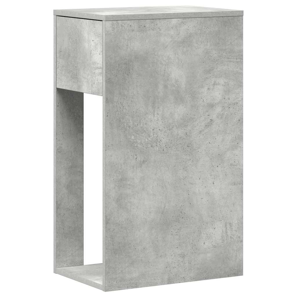 vidaXL Computer Tower Stand with Drawer Concrete Grey 30x44x74 cm