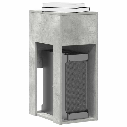 vidaXL Computer Tower Stand with Drawer Concrete Grey 30x44x74 cm