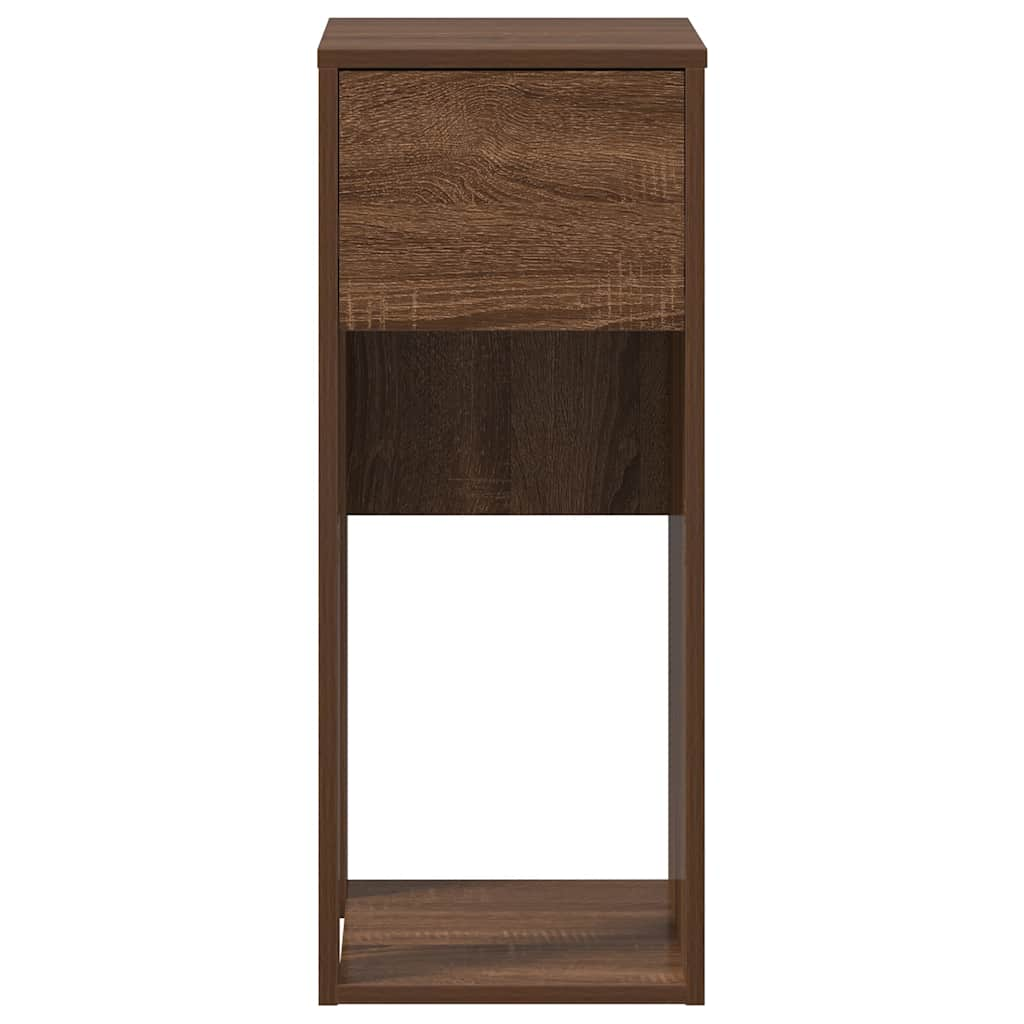 vidaXL Computer Tower Stand with Drawer Brown Oak 30x44x74 cm