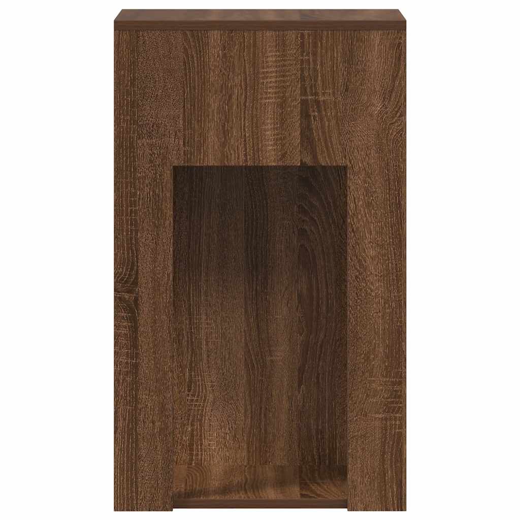 vidaXL Computer Tower Stand with Drawer Brown Oak 30x44x74 cm