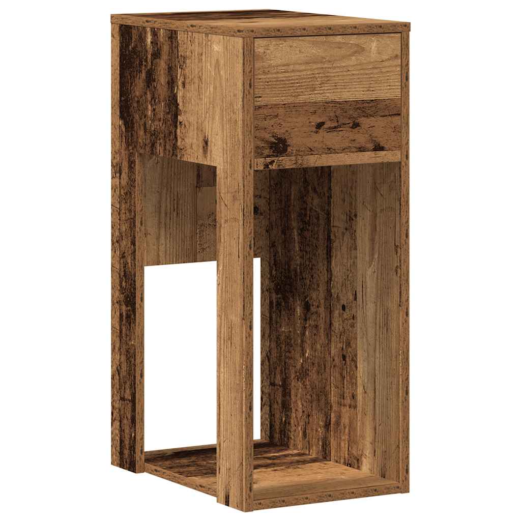 vidaXL Computer Tower Stand with Drawer Old Wood 30x44x74 cm