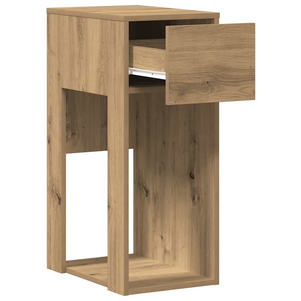 vidaXL Computer Tower Stand with Drawer Artisan Oak 30x44x74 cm