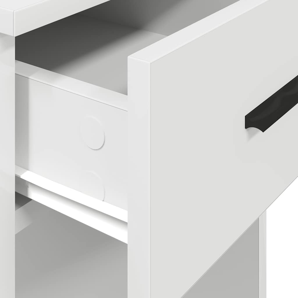 vidaXL Computer Tower Stand with Drawer White 35x45x77 cm