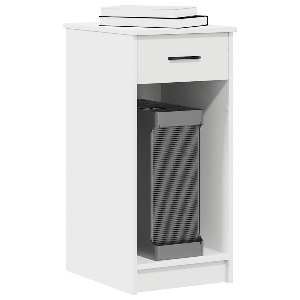 vidaXL Computer Tower Stand with Drawer White 35x45x77 cm