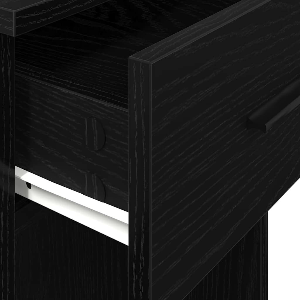 vidaXL Computer Tower Stand with Drawer Black 35x45x77 cm