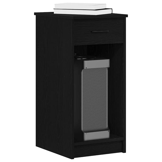 vidaXL Computer Tower Stand with Drawer Black 35x45x77 cm