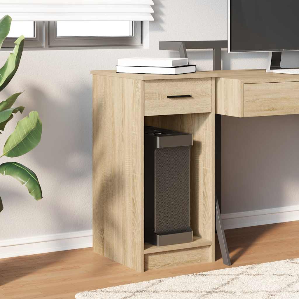 vidaXL Computer Tower Stand with Drawer Sonoma Oak 35x45x77 cm