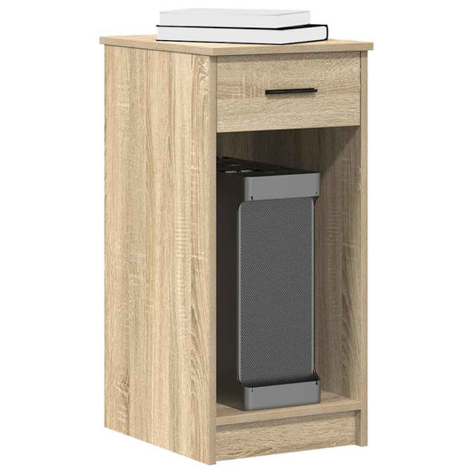 vidaXL Computer Tower Stand with Drawer Sonoma Oak 35x45x77 cm