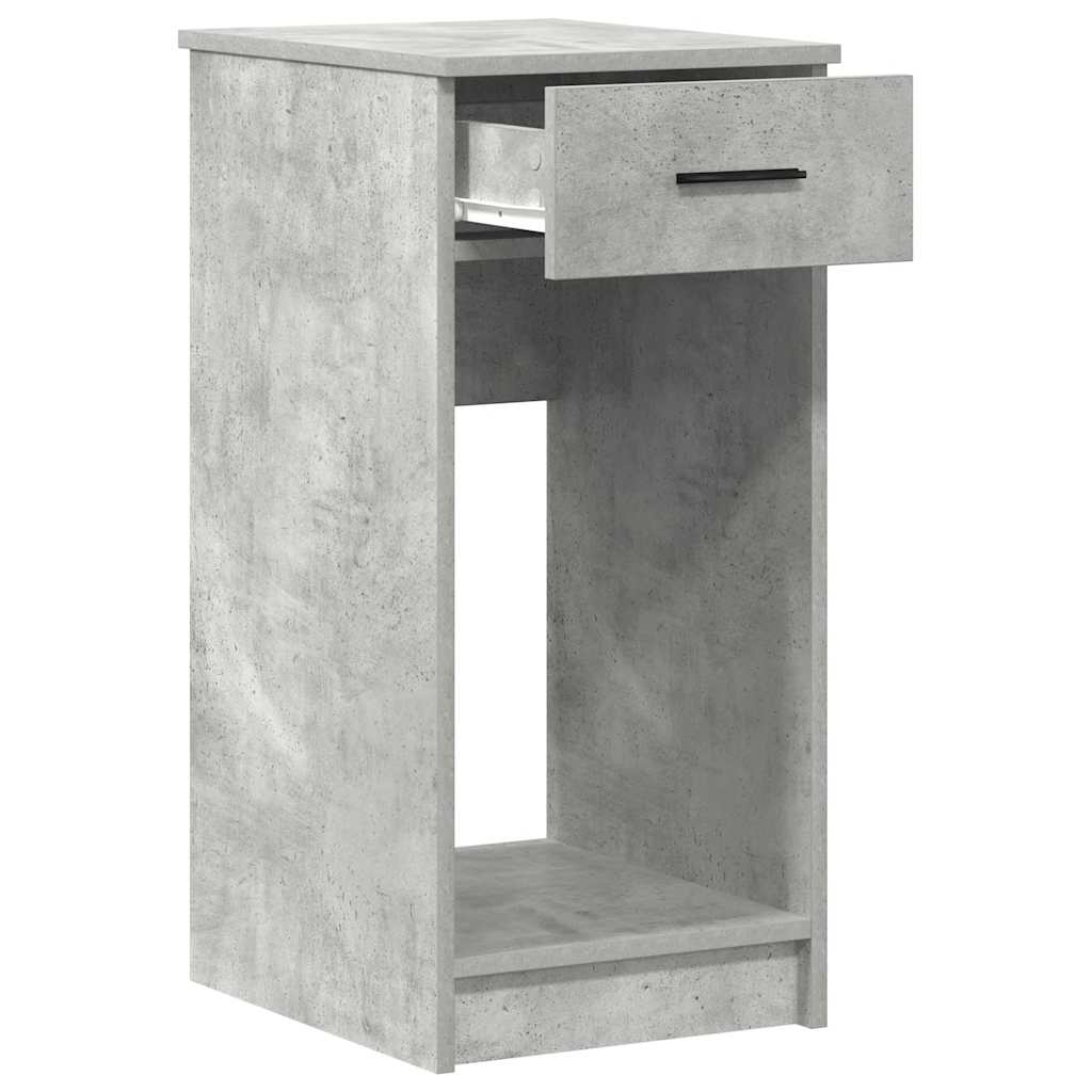 vidaXL Computer Tower Stand with Drawer Concrete Grey 35x45x77 cm