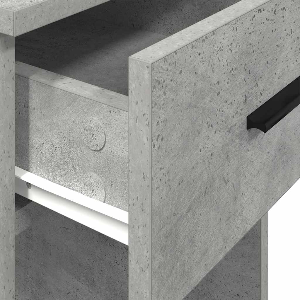 vidaXL Computer Tower Stand with Drawer Concrete Grey 35x45x77 cm