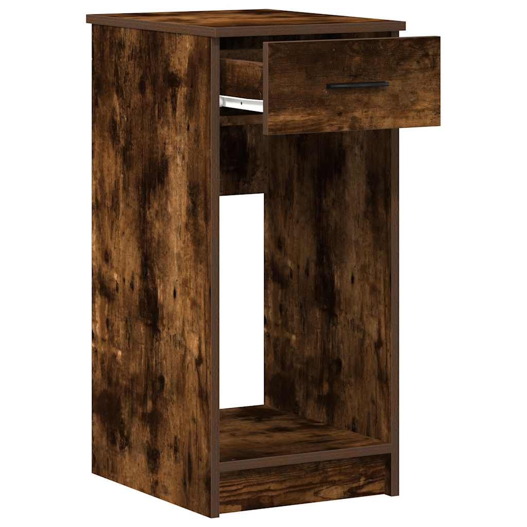 vidaXL Computer Tower Stand with Drawer Smoked Oak 35x45x77 cm