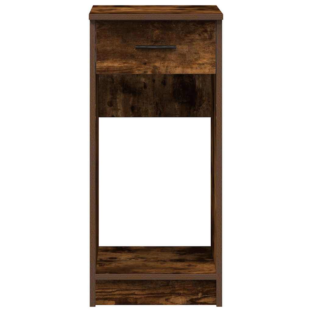 vidaXL Computer Tower Stand with Drawer Smoked Oak 35x45x77 cm