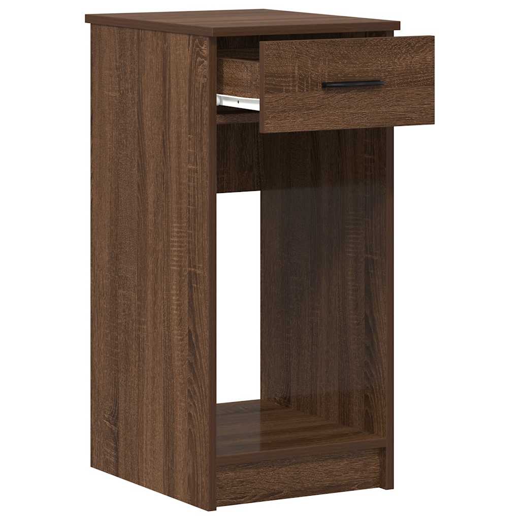 vidaXL Computer Tower Stand with Drawer Brown Oak 35x45x77 cm