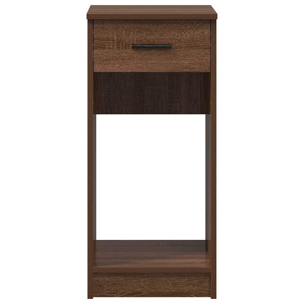 vidaXL Computer Tower Stand with Drawer Brown Oak 35x45x77 cm