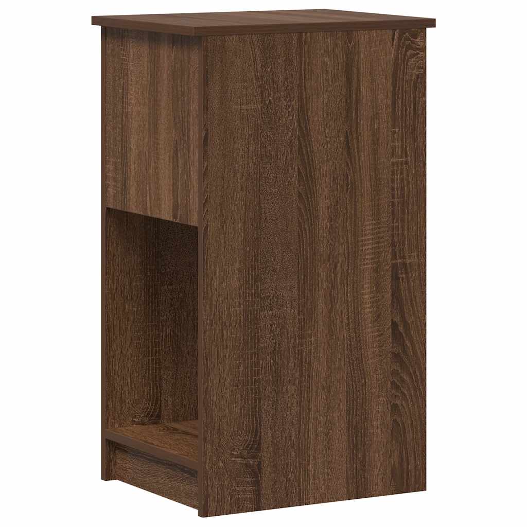 vidaXL Computer Tower Stand with Drawer Brown Oak 35x45x77 cm