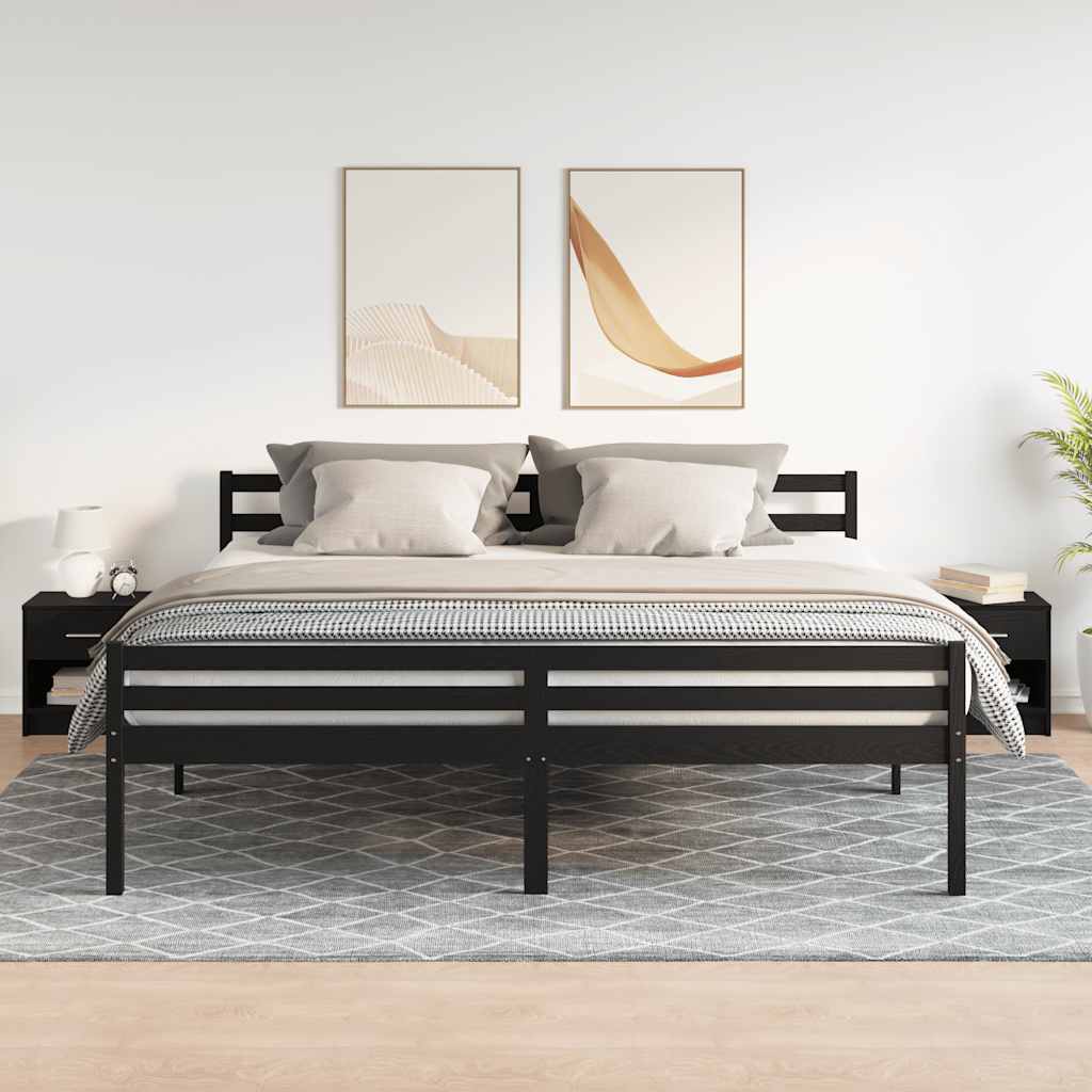 Bedside Cabinets 2 pcs with Drawer Black 39x28x41 cm