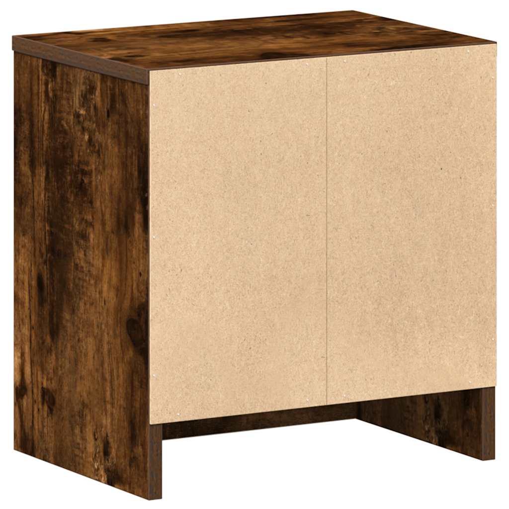 Bedside Cabinet with Drawer Smoked Oak 39x28x41 cm