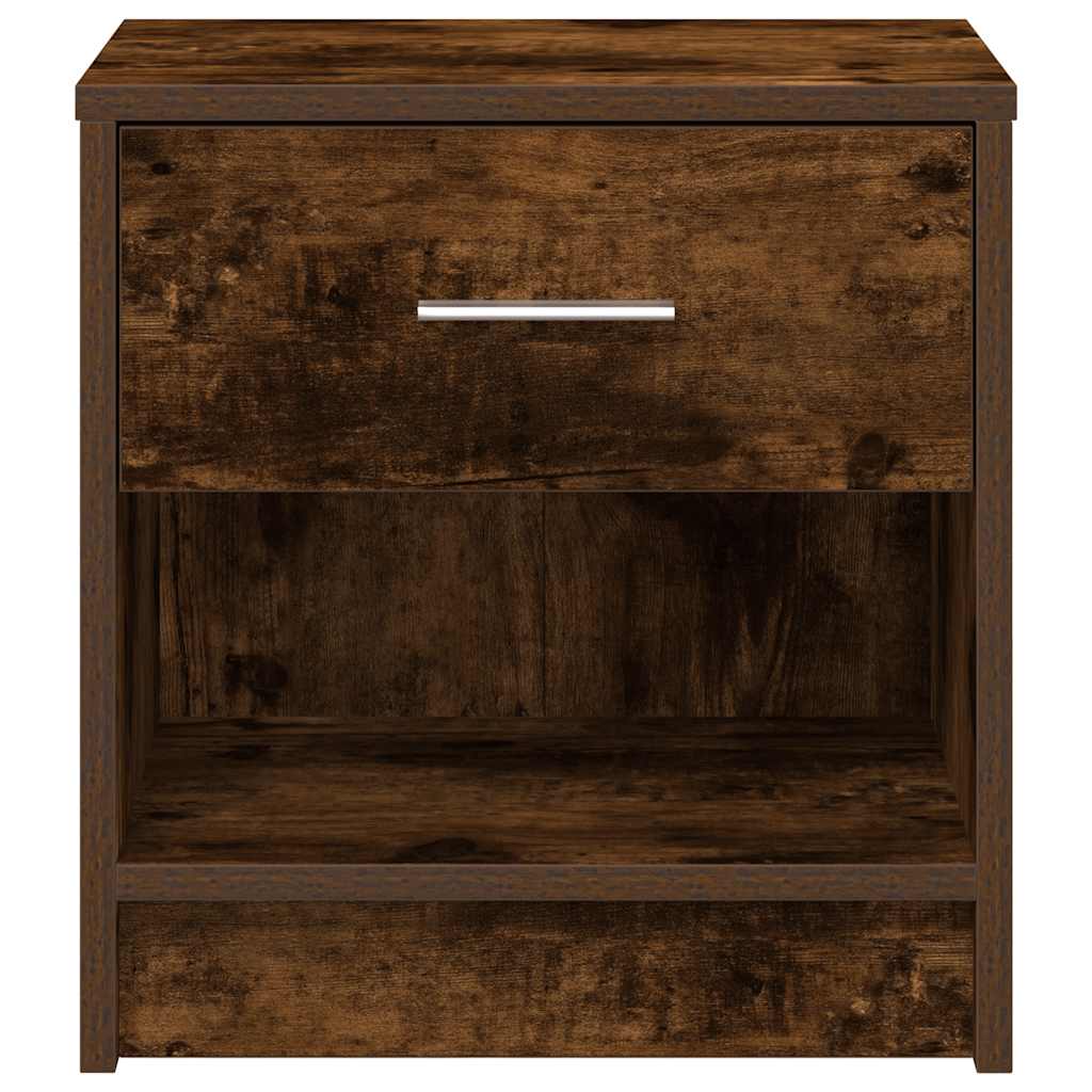Bedside Cabinets 2 pcs with Drawer Smoked Oak 39x28x41 cm