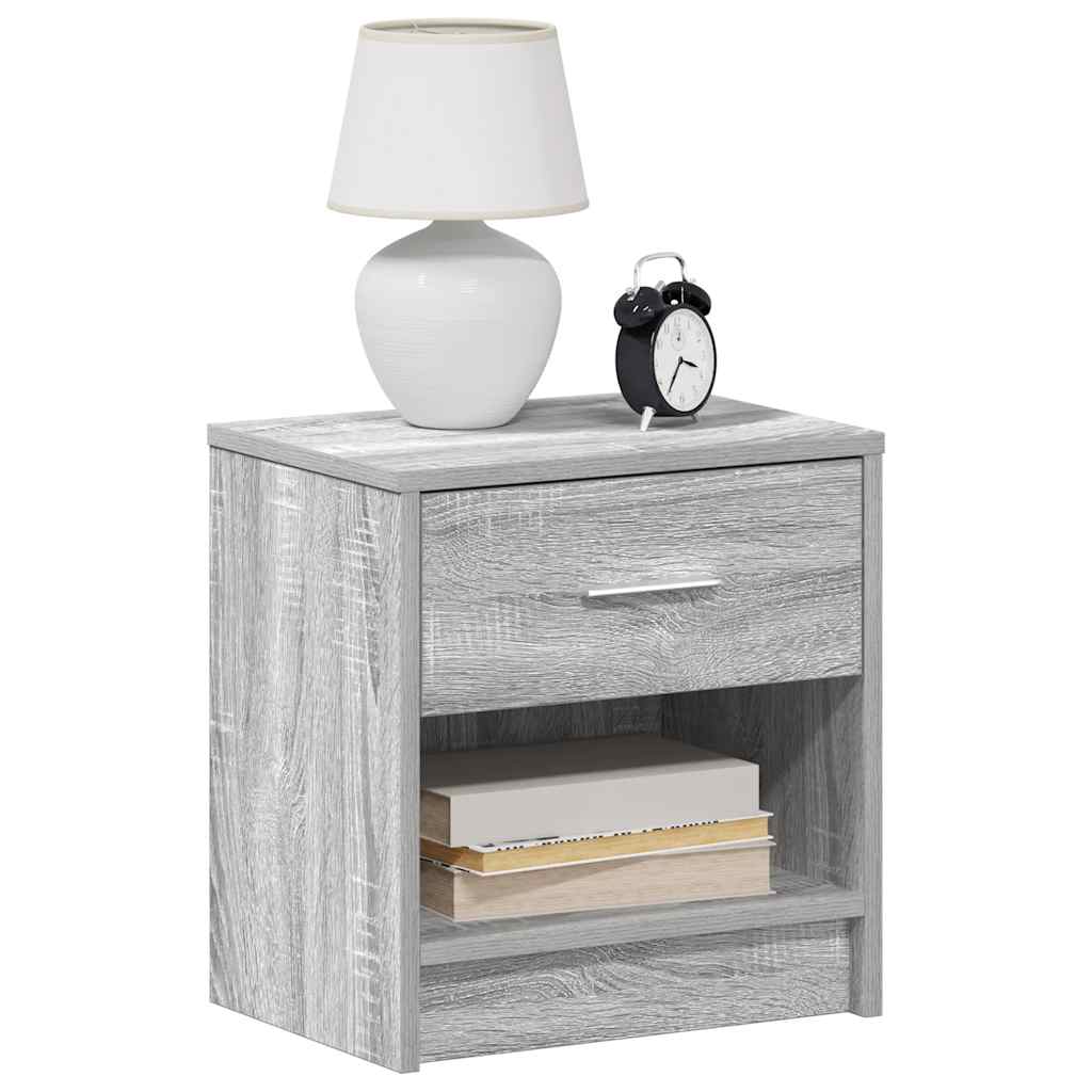 Bedside Cabinet with Drawer Grey Sonoma 39x28x41 cm