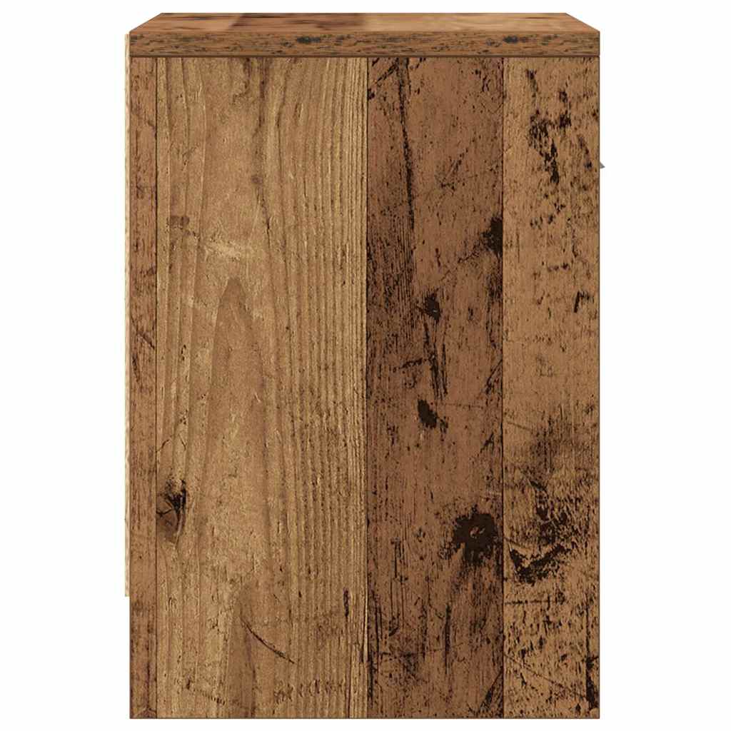 Bedside Cabinet with Drawer Old Wood 39x28x41 cm