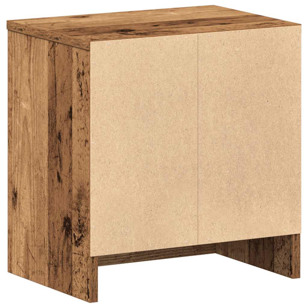 Bedside Cabinet with Drawer Old Wood 39x28x41 cm