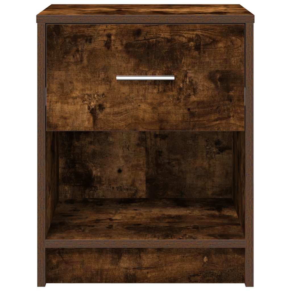 Bedside Cabinets 2 pcs with Drawer Smoked Oak 40x34x50 cm