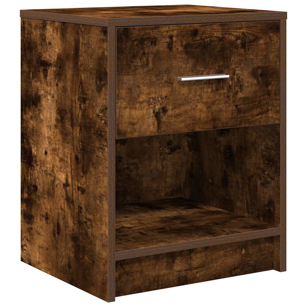 Bedside Cabinets 2 pcs with Drawer Smoked Oak 40x34x50 cm