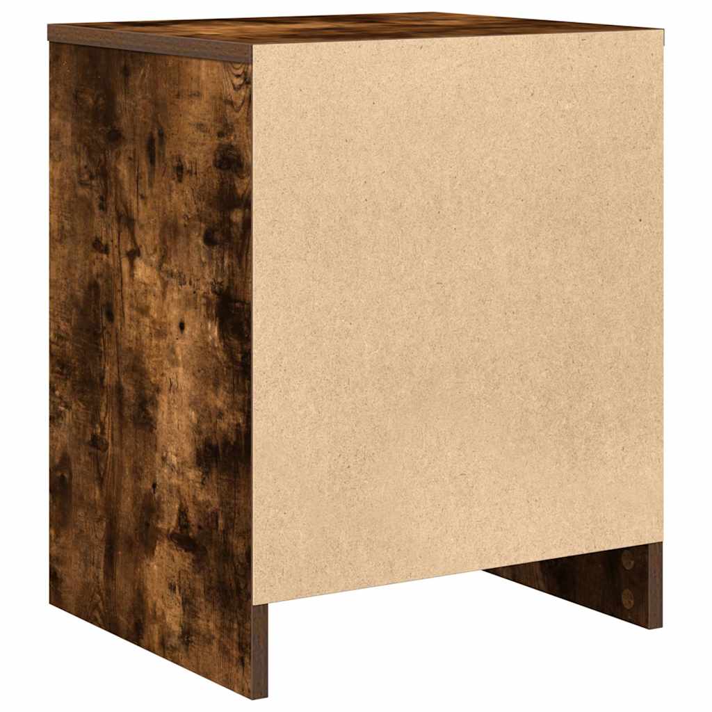 Bedside Cabinets 2 pcs with Drawer Smoked Oak 40x34x50 cm