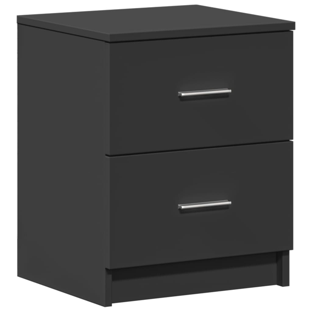 Bedside Cabinet with 2 Drawers Black 40x36x50 cm