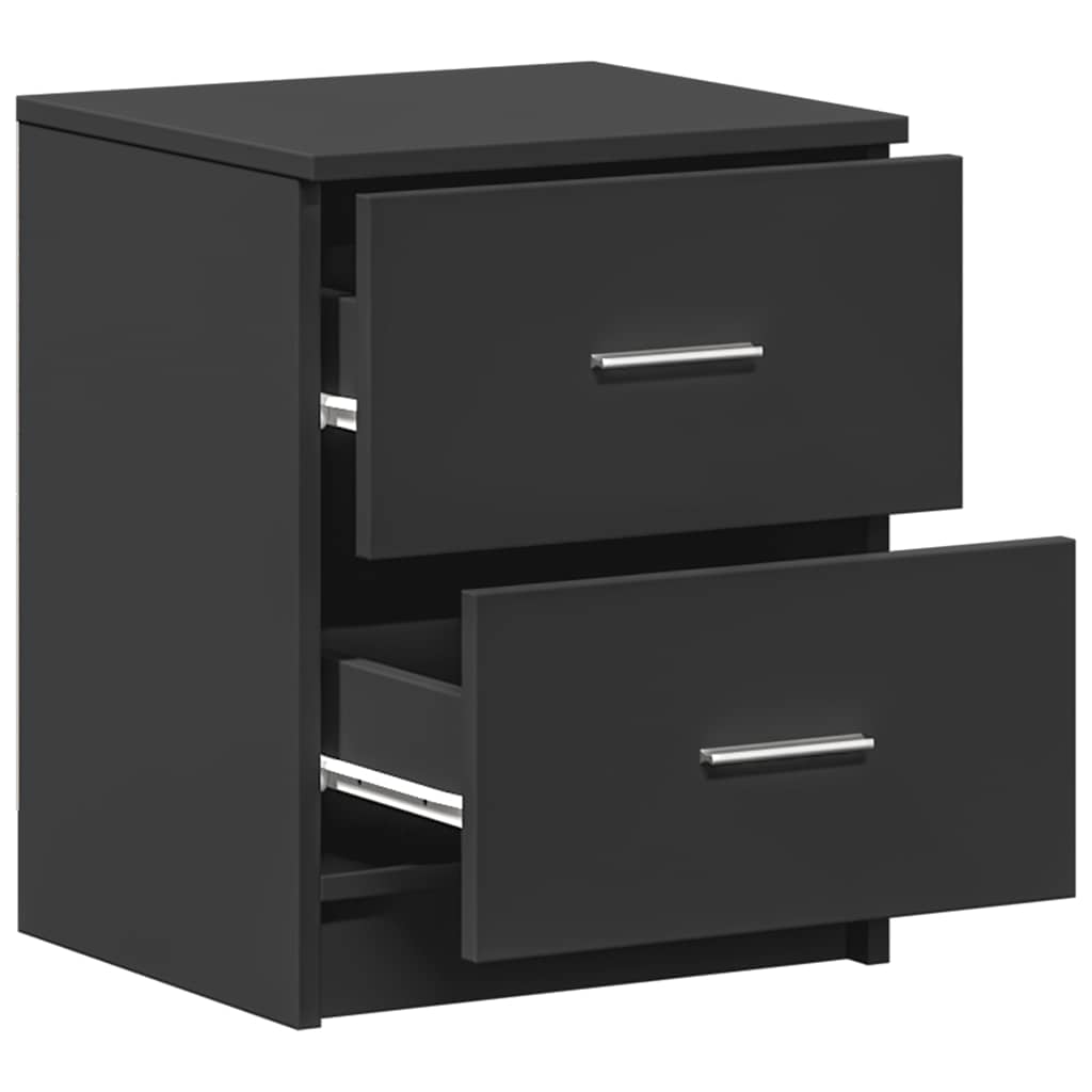 Bedside Cabinet with 2 Drawers Black 40x36x50 cm