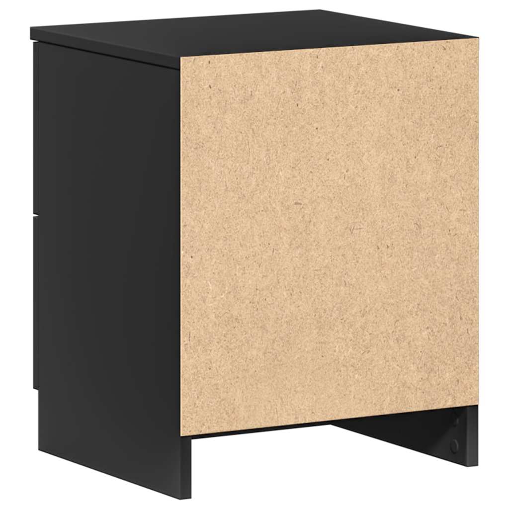 Bedside Cabinet with 2 Drawers Black 40x36x50 cm