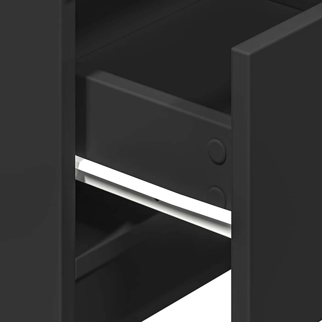 Bedside Cabinet with 2 Drawers Black 40x36x50 cm