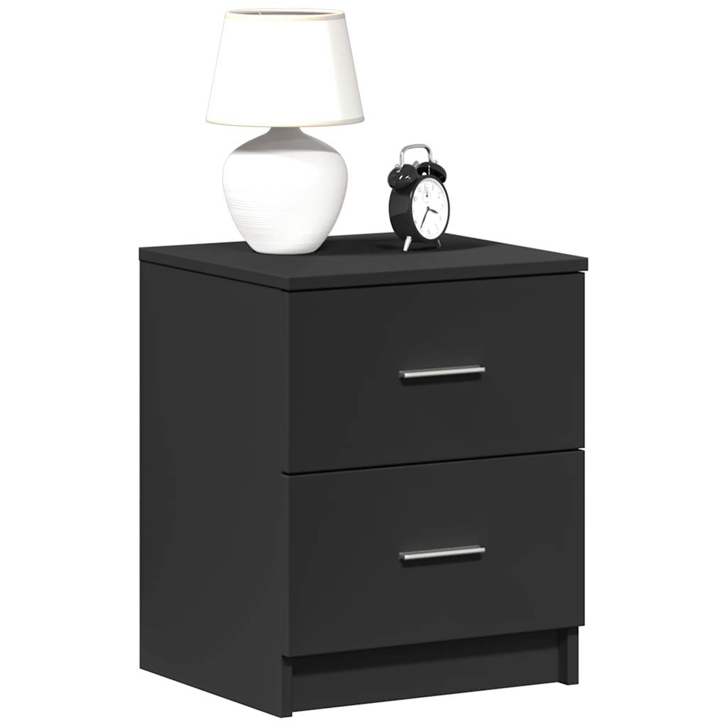 Bedside Cabinet with 2 Drawers Black 40x36x50 cm
