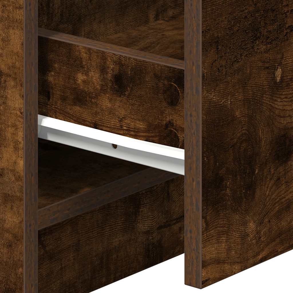 Bedside Cabinet with 2 Drawers Smoked Oak 40x36x50 cm