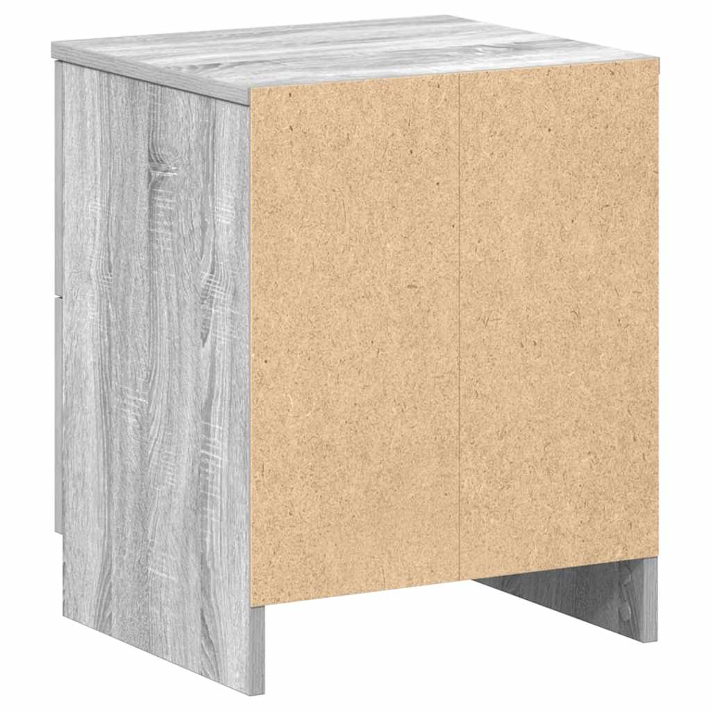 Bedside Cabinet with 2 Drawers Grey Sonoma 40x36x50 cm