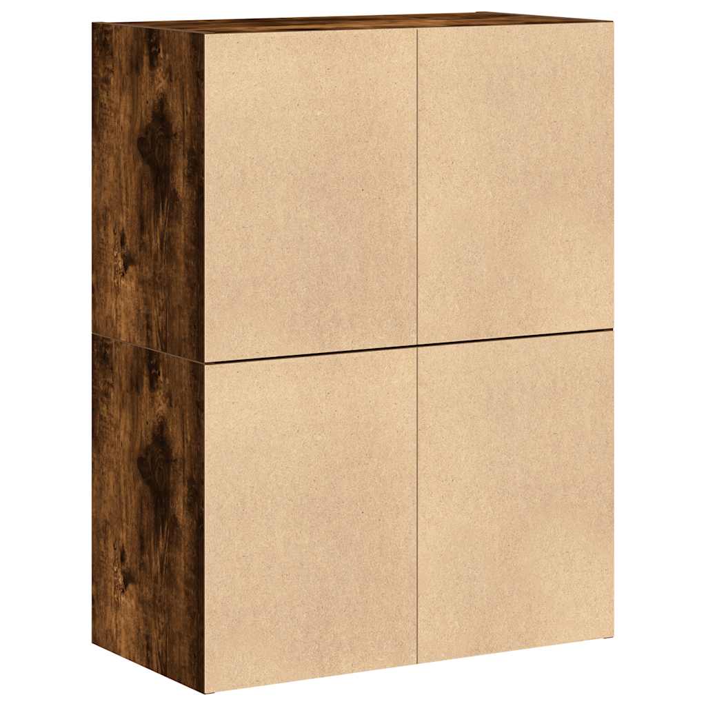 Cabinets with 2 Drawers 2 pcs Smoked Oak 60x31x40 cm Engineered Wood
