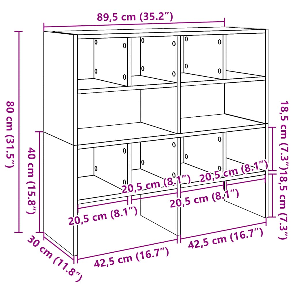 Shoe Racks 2 pcs Stackable Grey Sonoma 89.5x30x40 cm