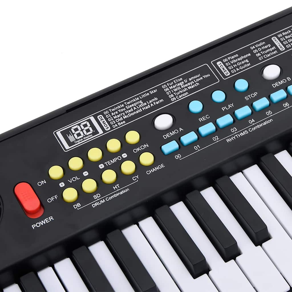 vidaXL 37 Keys Piano Electric Keyboard with Microphone for Kids