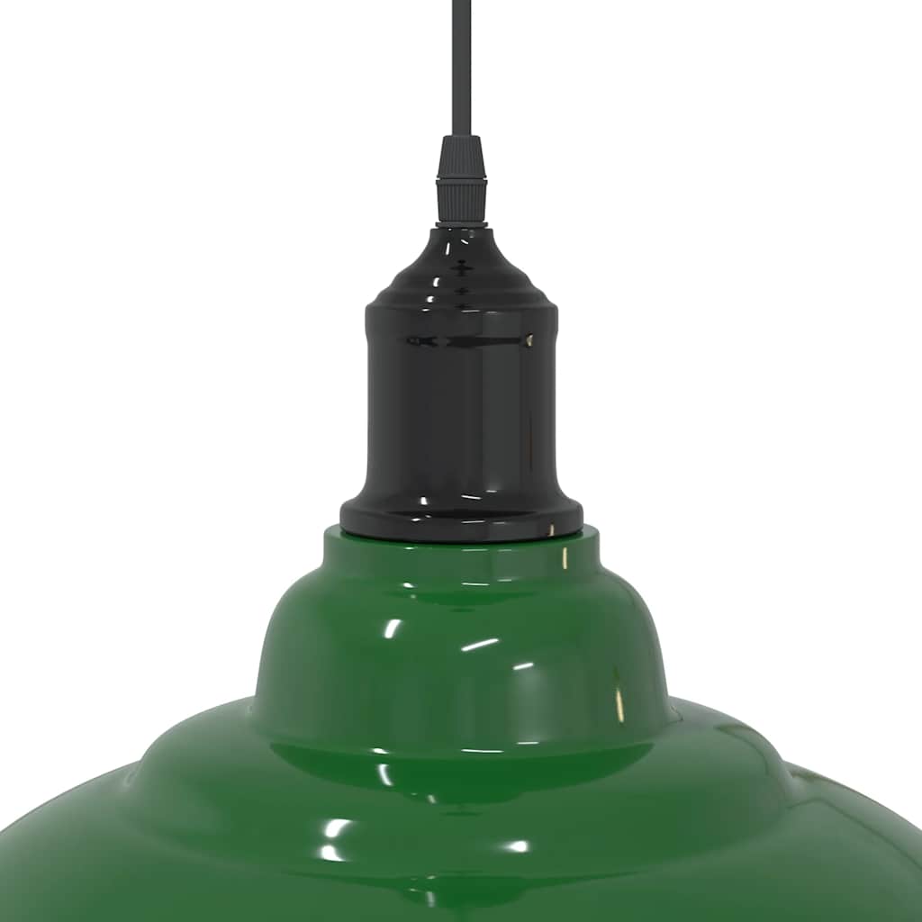 Pendant Lamp Height Adjustable E27 Gloss Green Ø 31 cm Metal