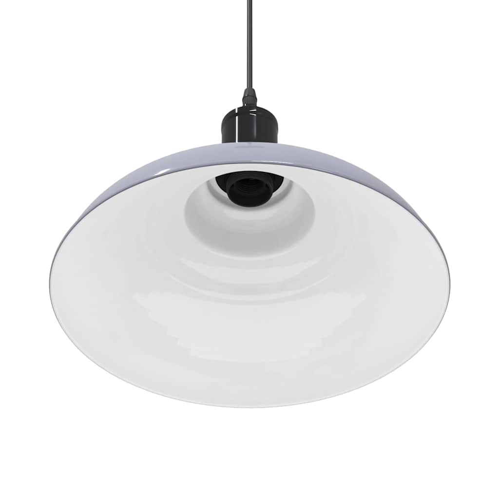 Pendant Lamp Height Adjustable E27 Gloss Grey Ø 31 cm Metal