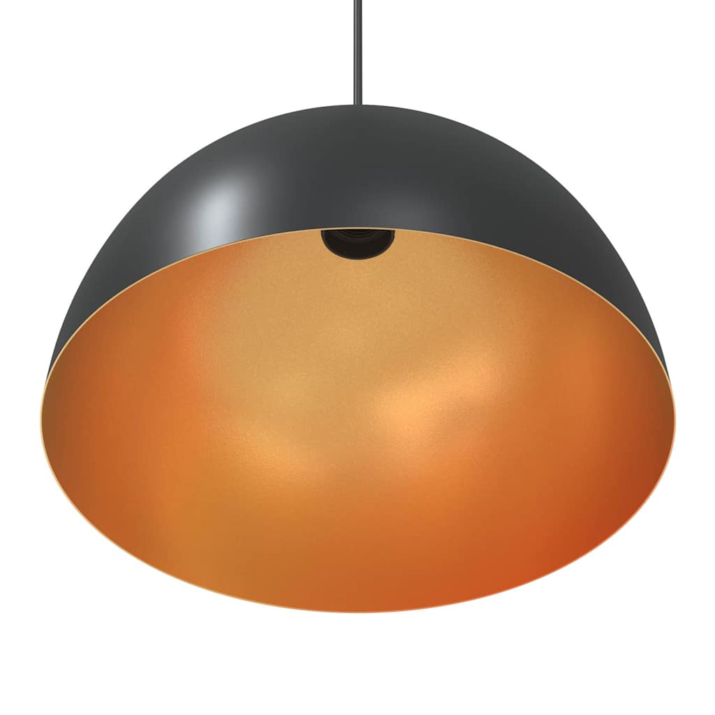 Pendant Lamps 2 pcs Height Adjustable E27 Black Ø 30 cm Metal